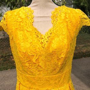 Yellow lace dress